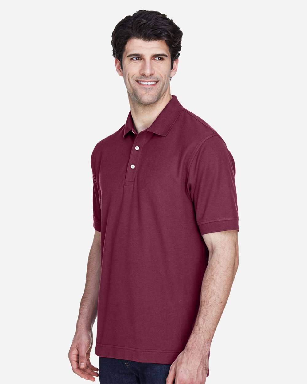 Men's Pima Piqué Polo - Burgundy - M
