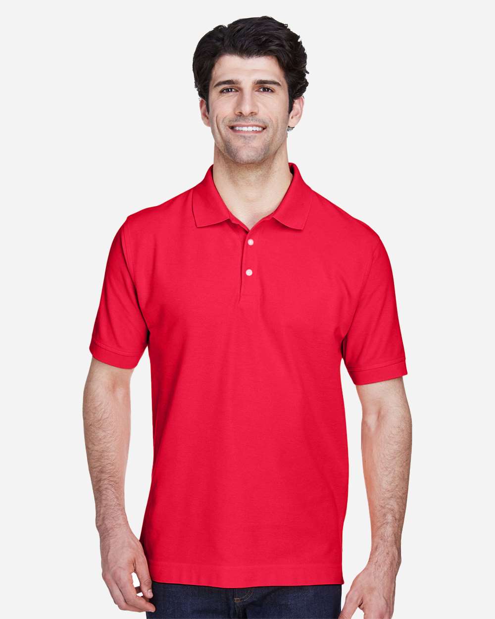 Men's Pima Piqué Polo - Red - S