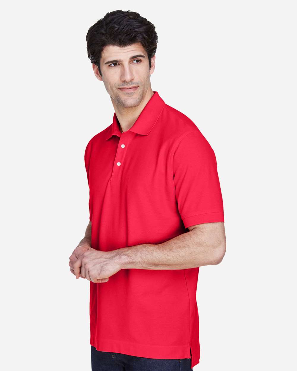 Men's Pima Piqué Polo - Red - M