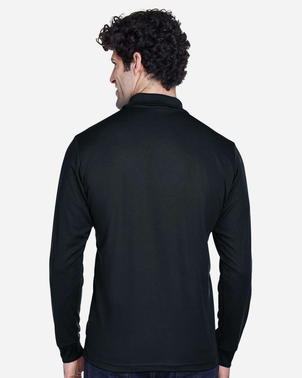 Men's Tall Pinnacle Performance Long Sleeve Piqué Polo - Black - 2XLT