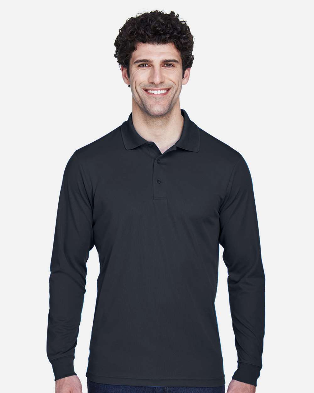 Men's Tall Pinnacle Performance Long Sleeve Piqué Polo - Carbon - LT