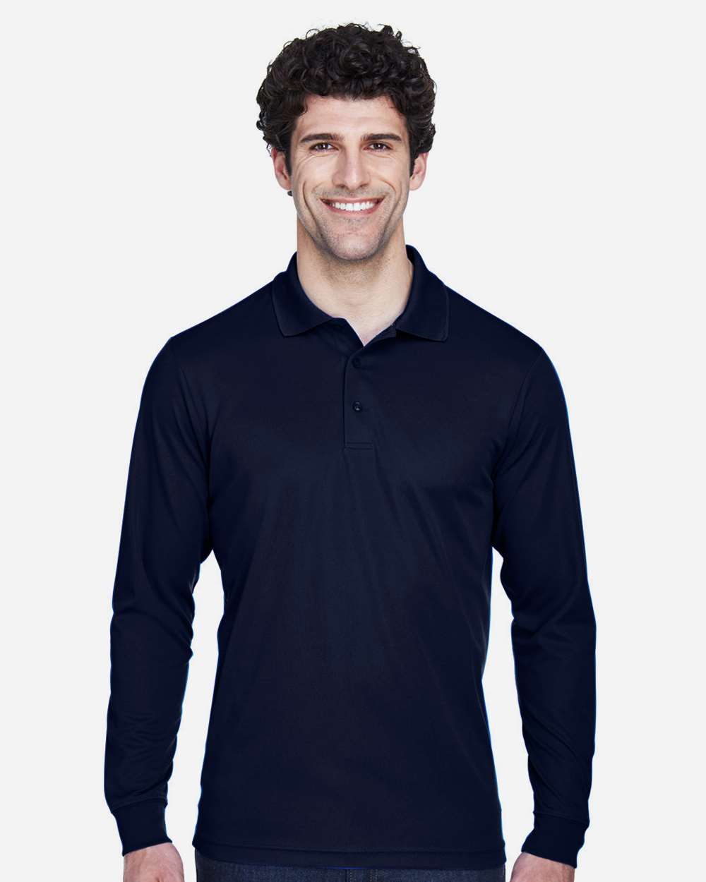 Men's Tall Pinnacle Performance Long Sleeve Piqué Polo - Classic Navy - LT