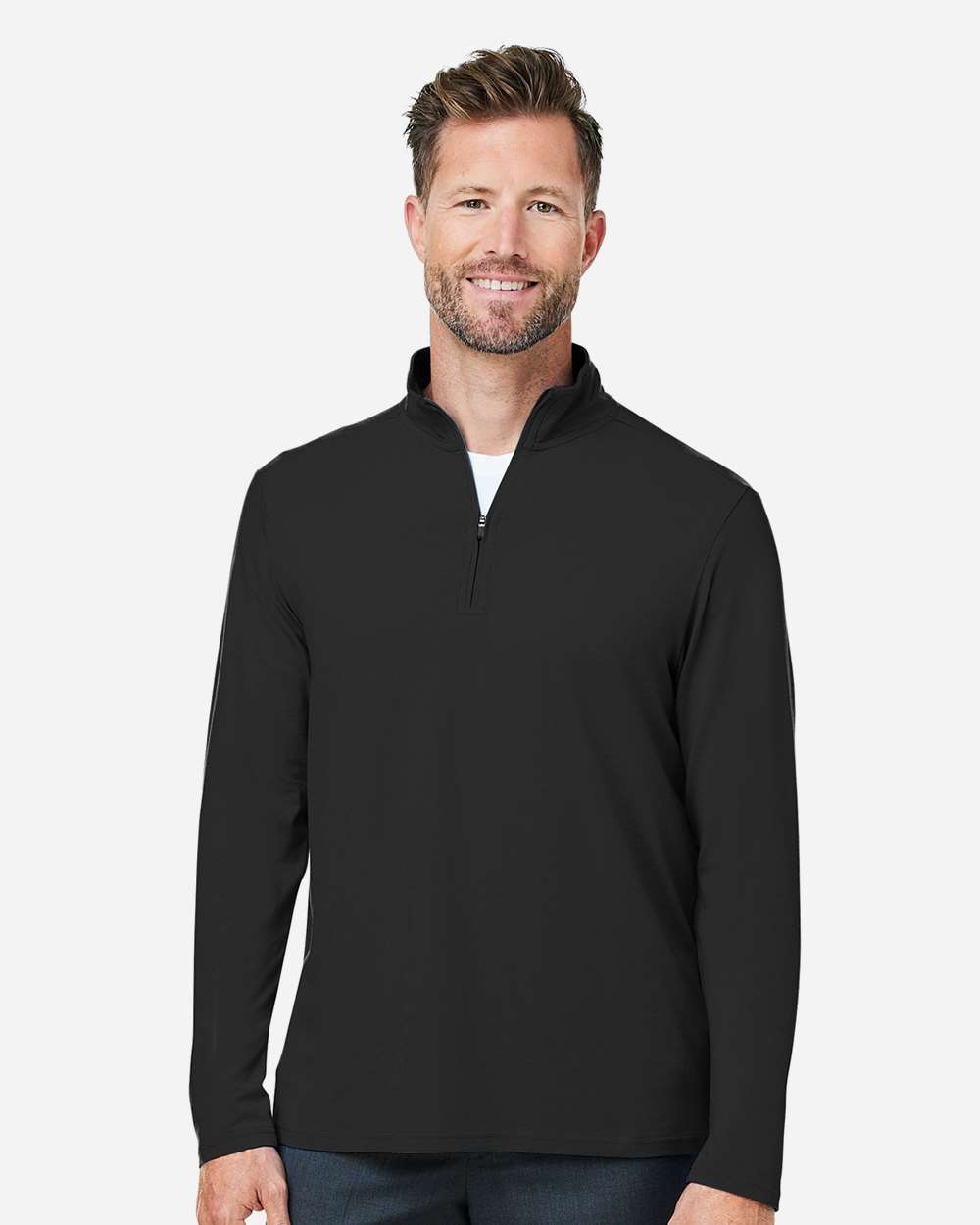Men's Stretch Quarter-Zip - Black - S