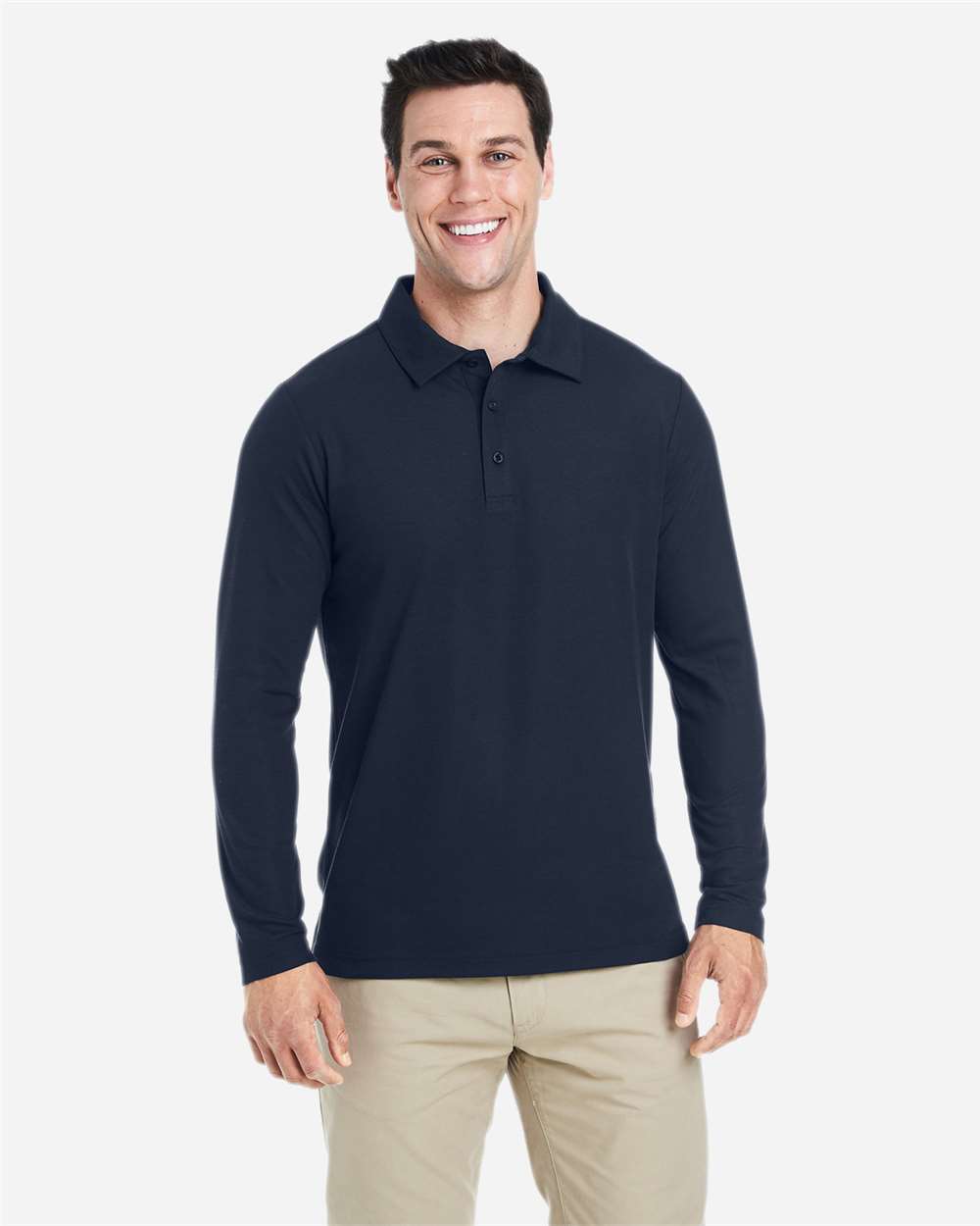 Men's ChromaSoft™ Long Sleeve Pique Polo - Classic Navy - S