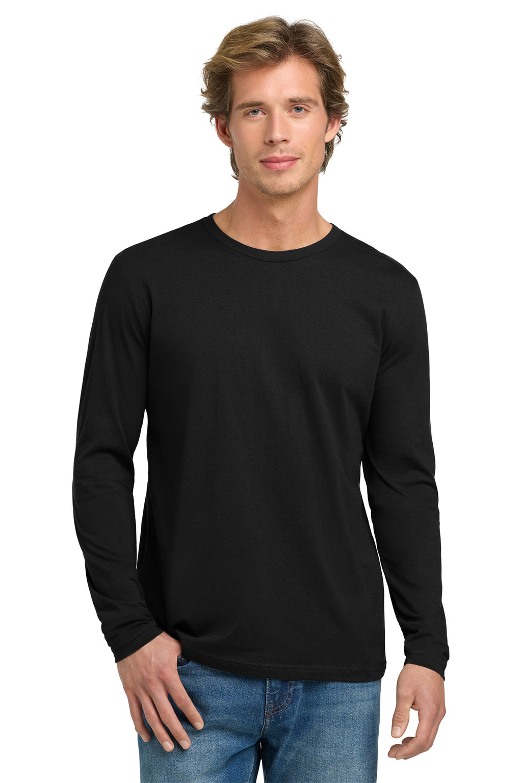 Cotton Long Sleeve T-Shirt - Black - ComfyThreads