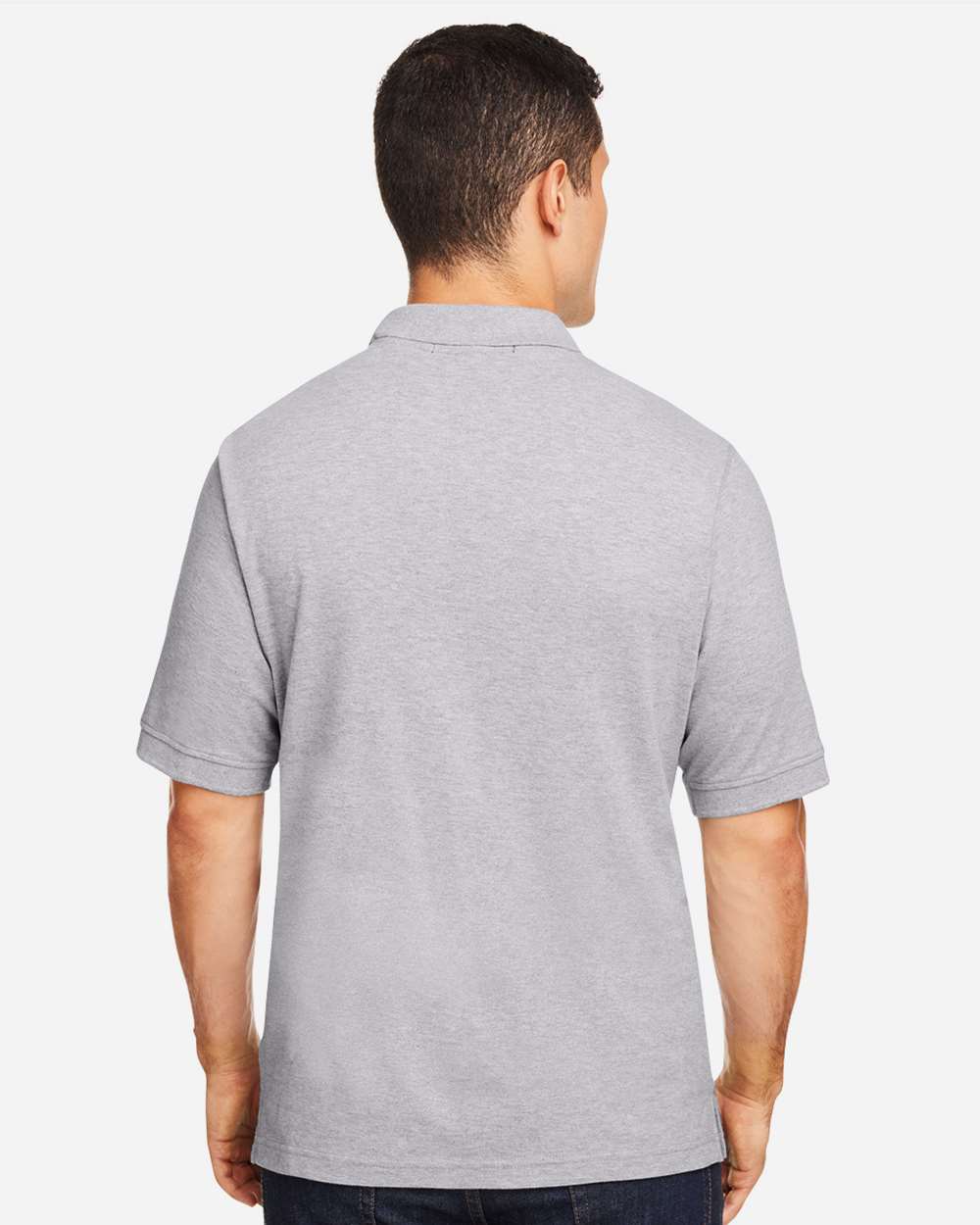 Men's Classic Cotton Polo - Heather Grey - L