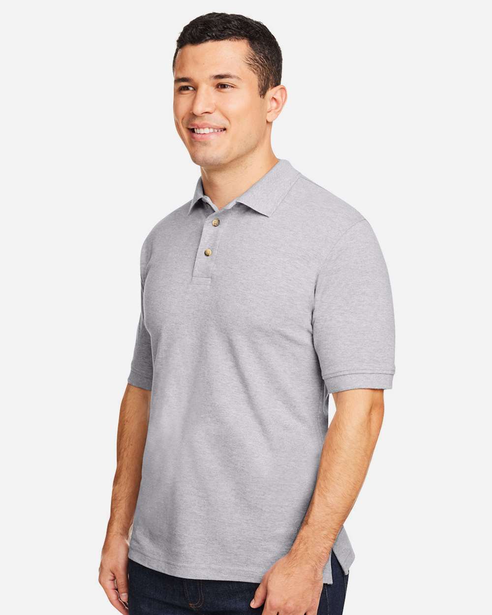 Men's Classic Cotton Polo - Heather Grey - M