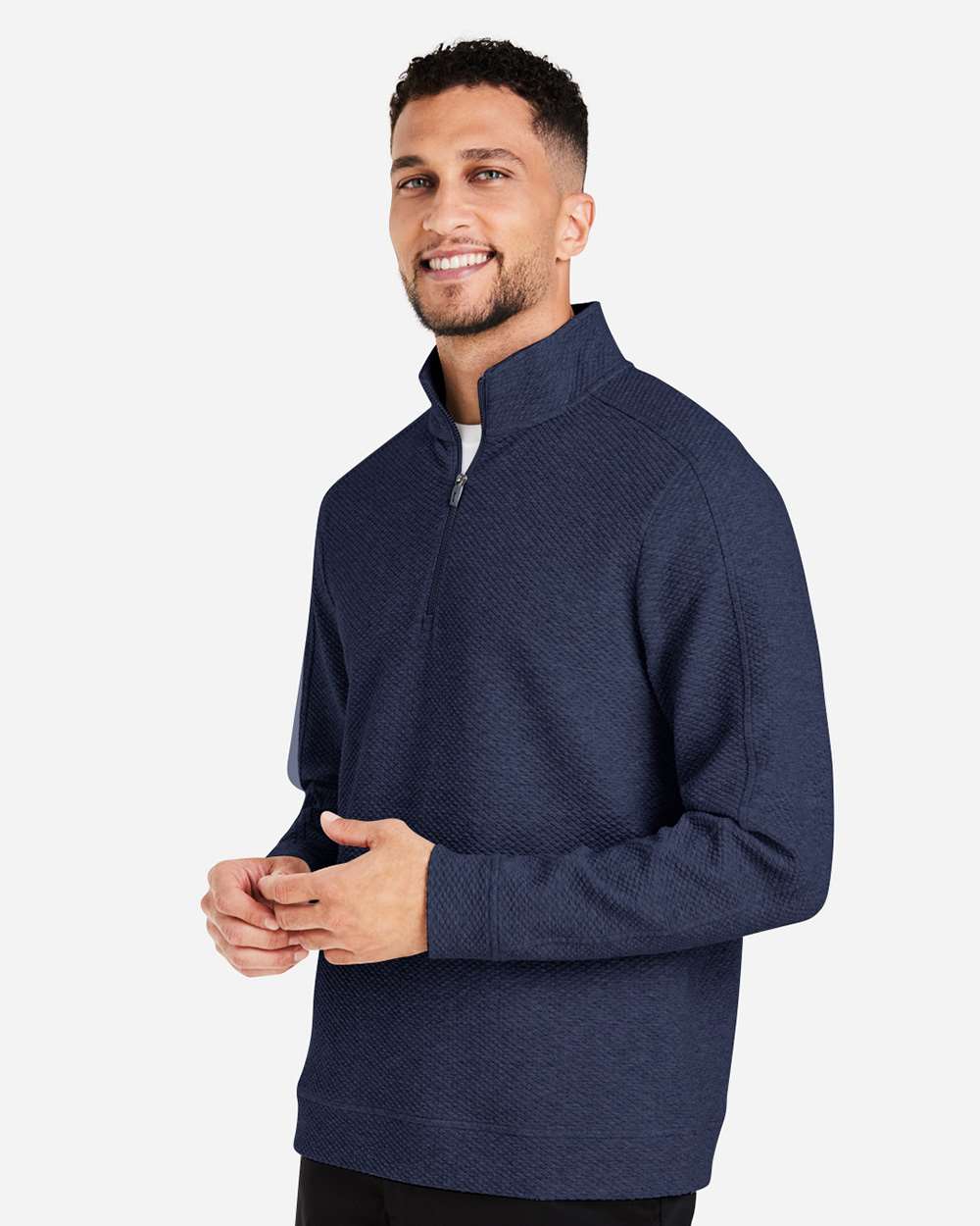 Men's Spirit Textured Quarter-Zip Pullover - Classic Navy - M