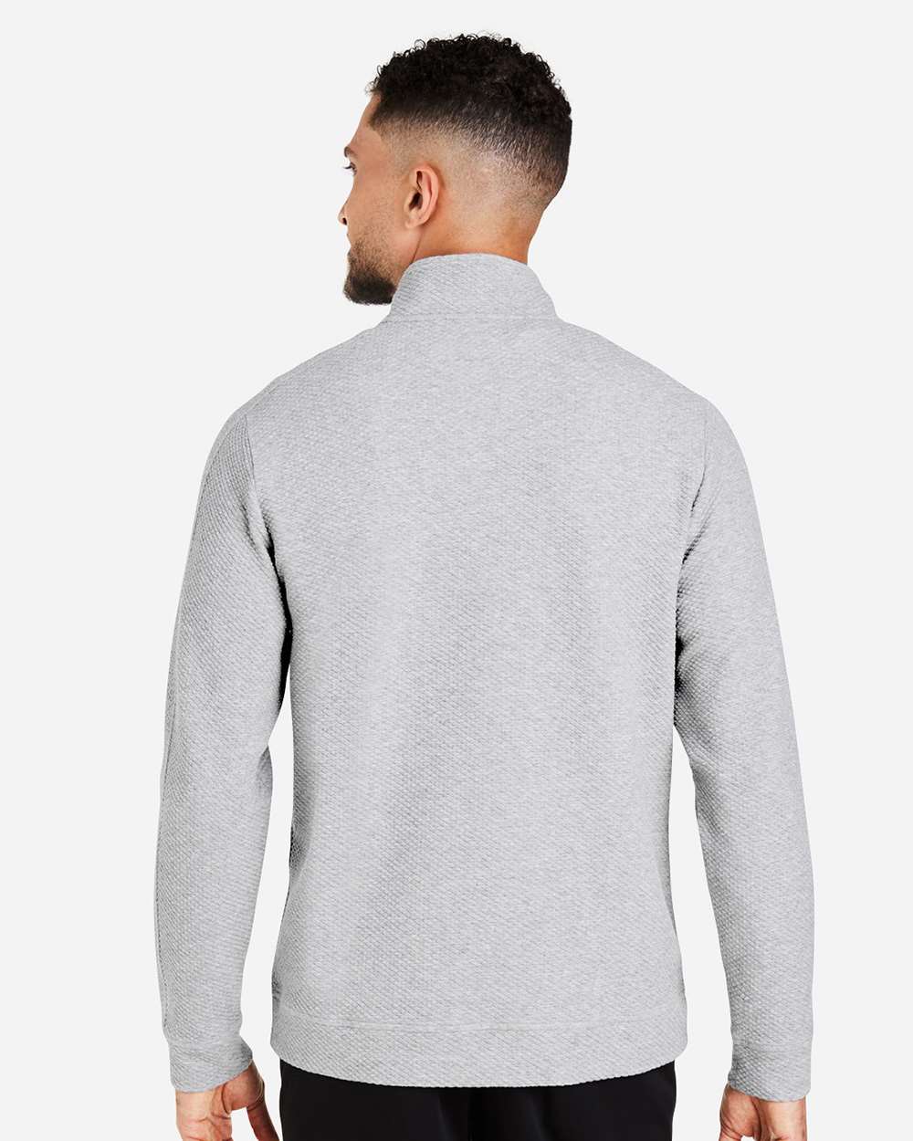 Men's Spirit Textured Quarter-Zip Pullover - Platinum - L