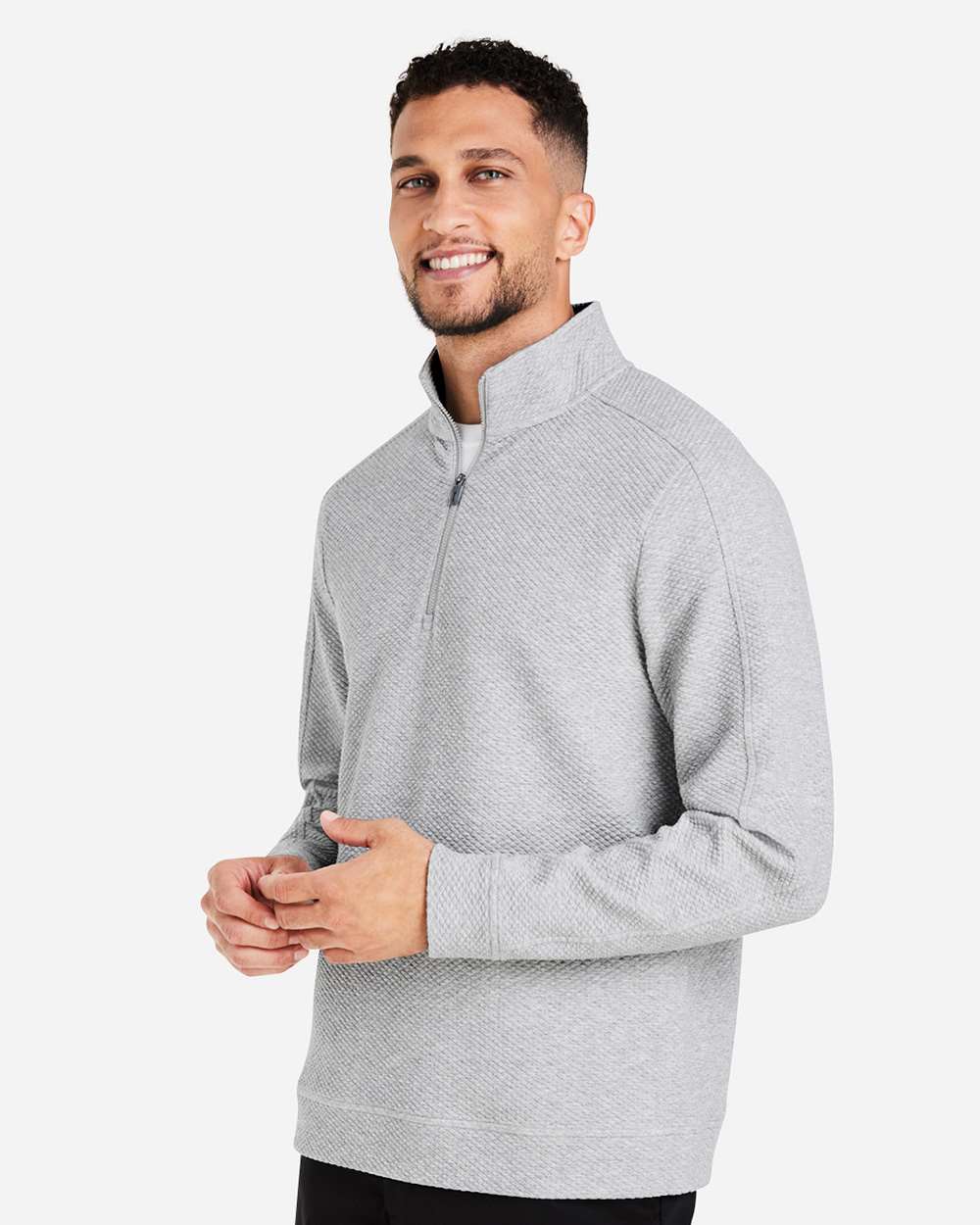 Men's Spirit Textured Quarter-Zip Pullover - Platinum - M
