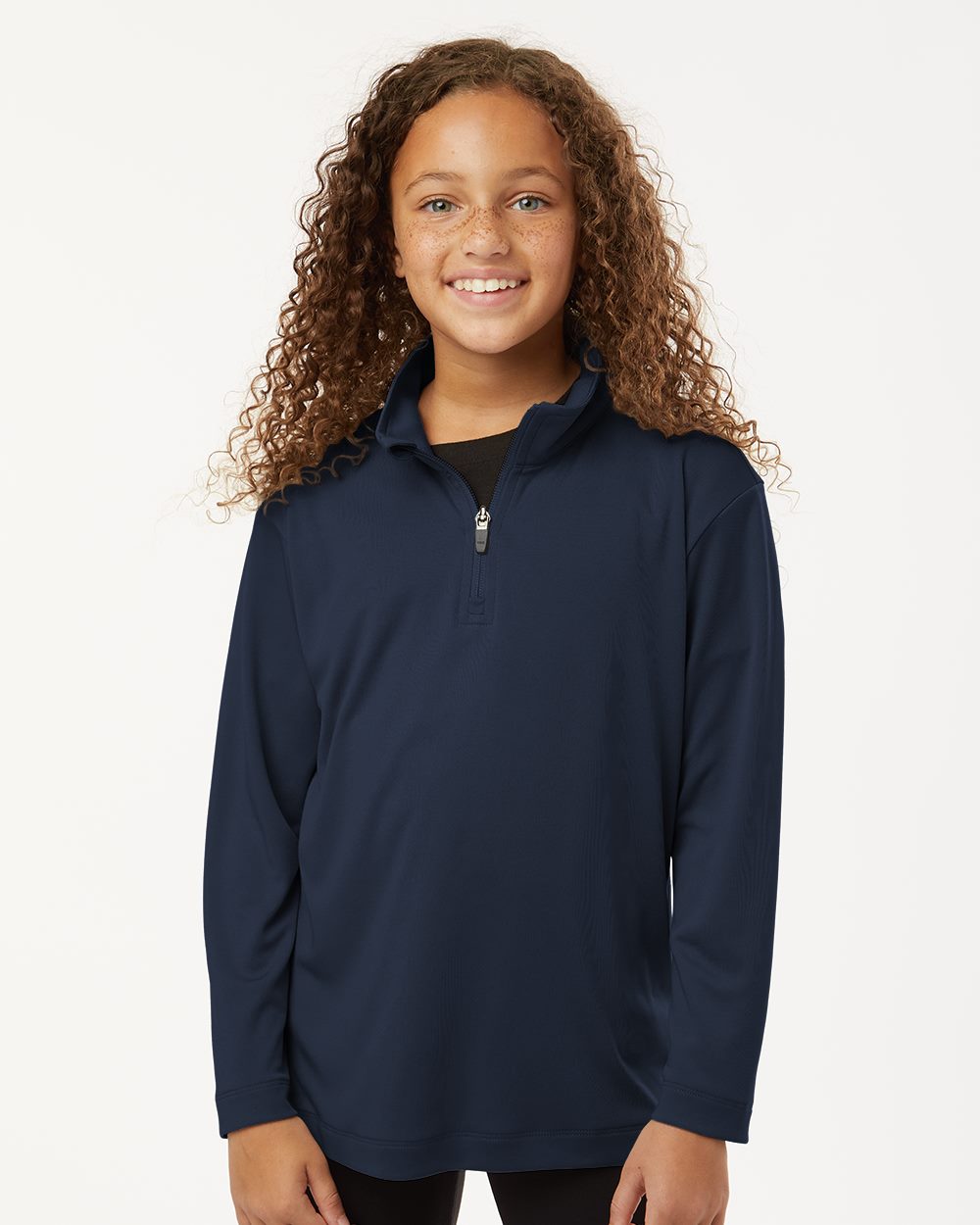 Youth Performance Quarter-Zip Pullover – Navy - ComfyThreads