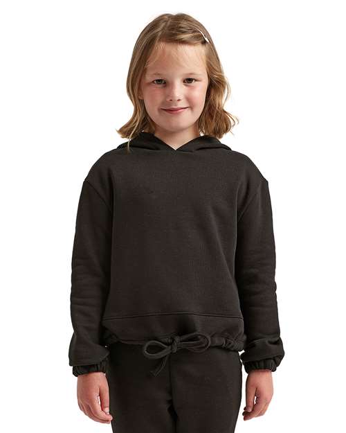 Youth Maria Hoodie — Contrast Kids Hooded Sweatshirt - Black - Front