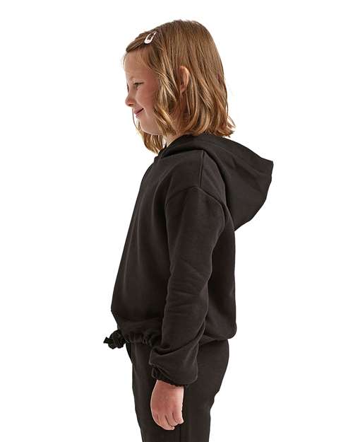 Youth Maria Hoodie — Contrast Kids Hooded Sweatshirt - Black - Side
