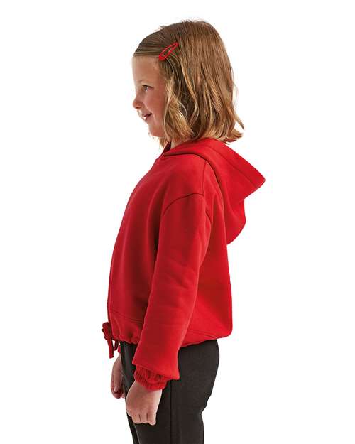 Youth Maria Hoodie — Contrast Kids Hooded Sweatshirt - Fire Red - Side