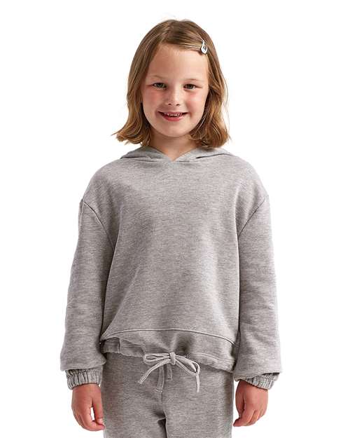 Youth Maria Hoodie — Contrast Kids Hooded Sweatshirt - Heather Grey - Front