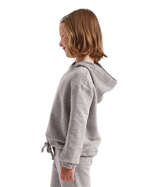 Youth Maria Hoodie — Contrast Kids Hooded Sweatshirt - Heather Grey - Side
