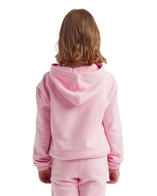 Youth Maria Hoodie — Contrast Kids Hooded Sweatshirt - Light Pink - Back