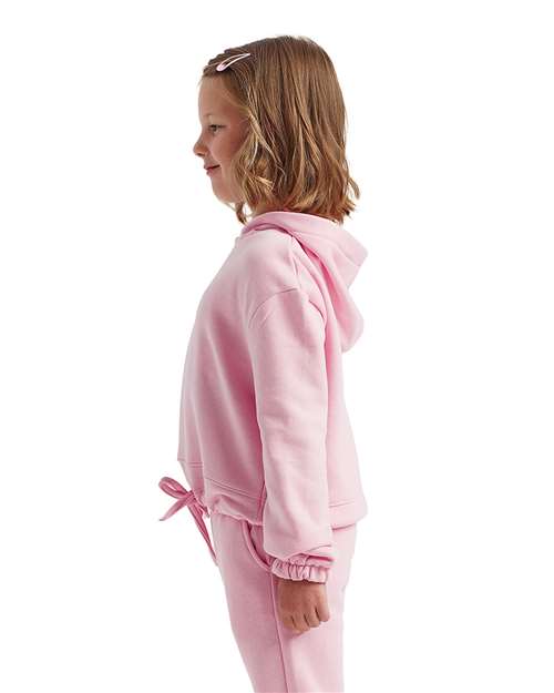 Youth Maria Hoodie — Contrast Kids Hooded Sweatshirt - Light Pink - Side