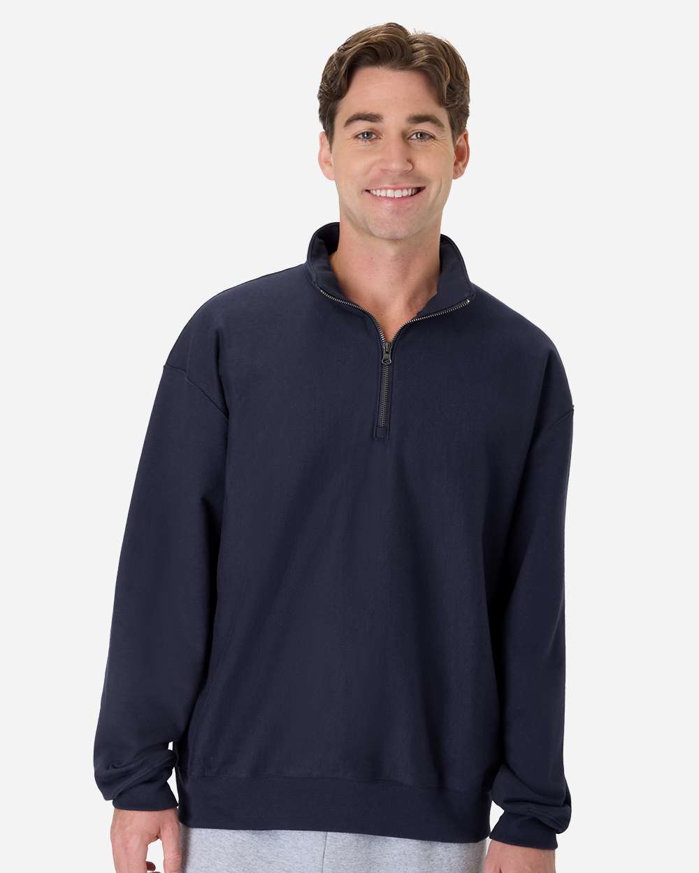 Men's Premium Heavyweight Quarter-Zip Sweatshirt - Athletic Navy - S