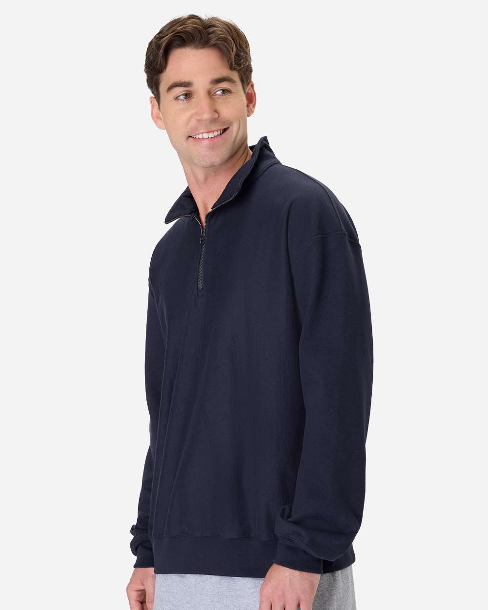 Men's Premium Heavyweight Quarter-Zip Sweatshirt - Athletic Navy - M