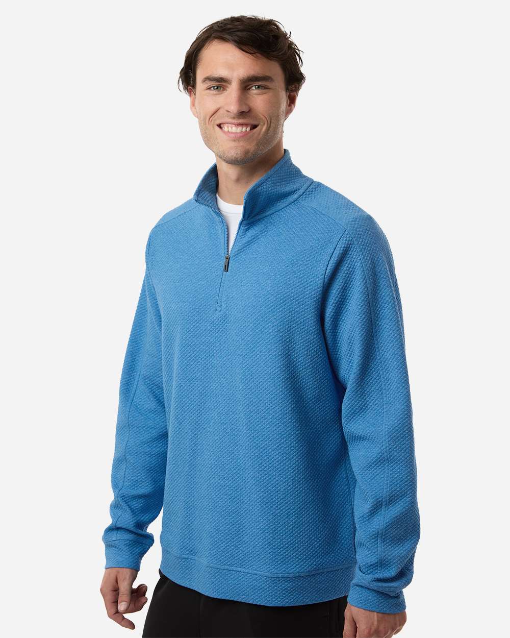 Men's Spirit Textured Quarter-Zip Pullover - Light Blue - M