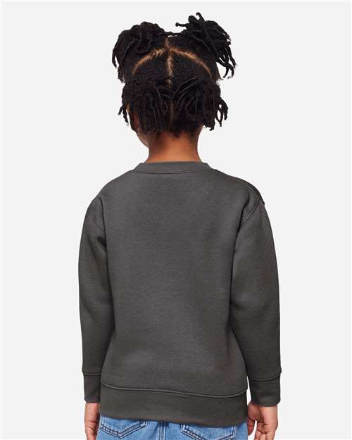 Toddler Crewneck Sweatshirt — Soft Fleece Kids Pullover - Charcoal - Back
