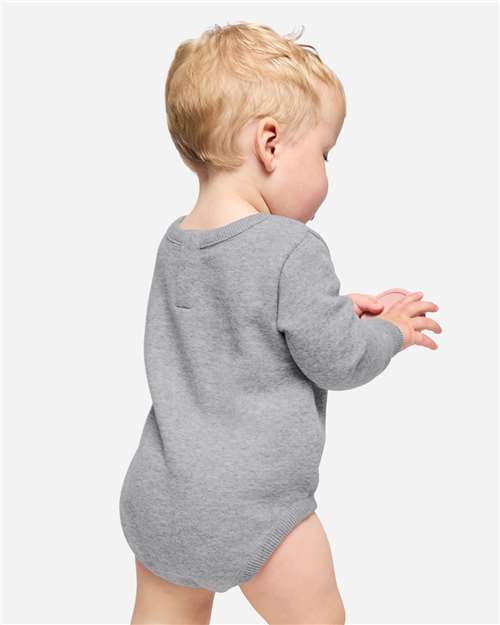 Baby Fleece Bodysuit — Warm Infant One-Piece - Heather - Back