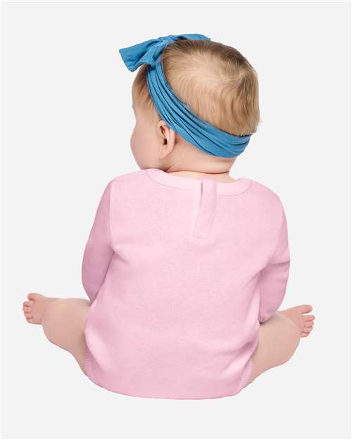 Baby Fleece Bodysuit — Warm Infant One-Piece - Pink - Back