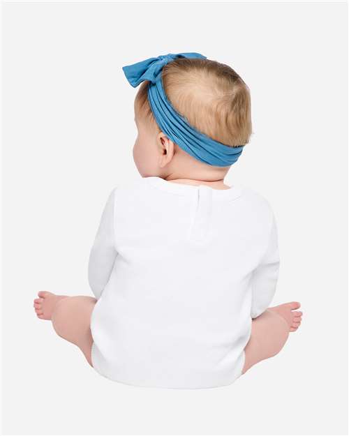 Baby Fleece Bodysuit — Warm Infant One-Piece - White - Back
