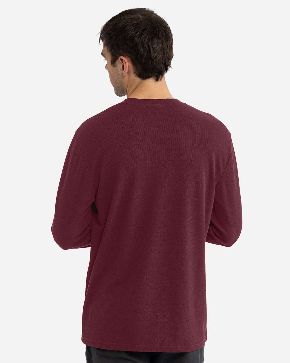 トップス VRK WAFFLE LONG SLEEVES - Wine Waffle Knit Long Sleeve Thermal, 60% Cotton | ComfyThreads