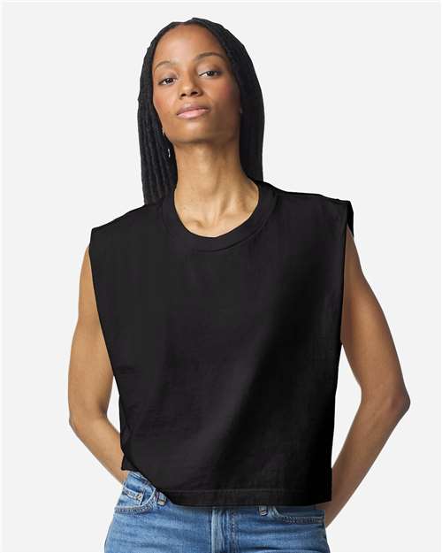 American Apparel 307GD Women's Baby Tee - True Black - Front