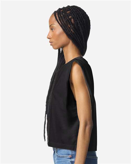 American Apparel 307GD Women's Baby Tee - True Black - Side