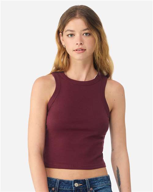 Bella + Canvas 1019 Women's Micro Rib T-Shirt - Solid Maroon Blend - Front