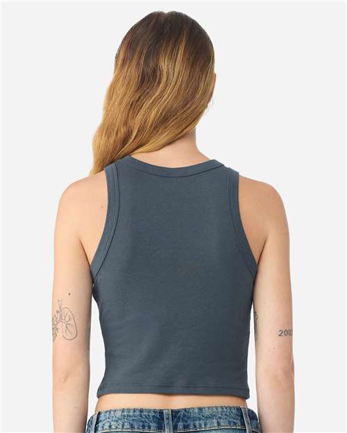 Bella + Canvas 1019 Women's Micro Rib T-Shirt - Solid Vintage Navy Blend - Back