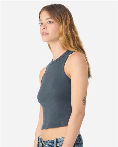 Bella + Canvas 1019 Women's Micro Rib T-Shirt - Solid Vintage Navy Blend - Side