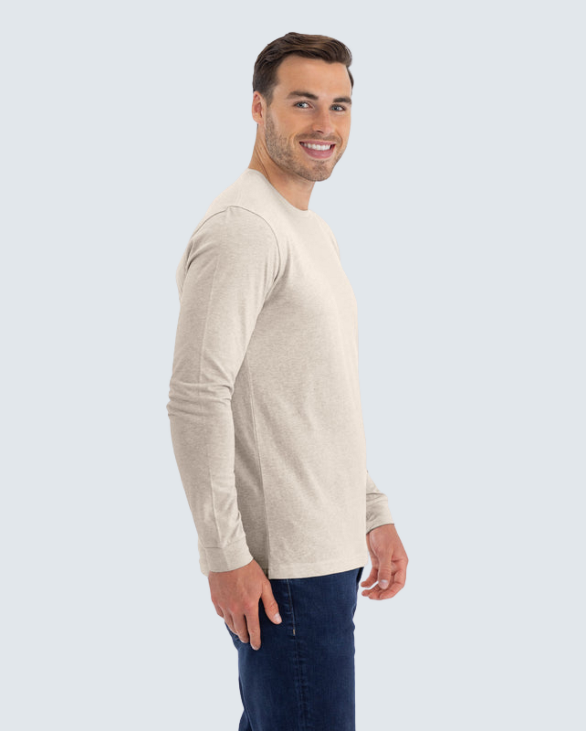 The Ultimate Long Sleeve Crew Neck T-Shirt - Sand