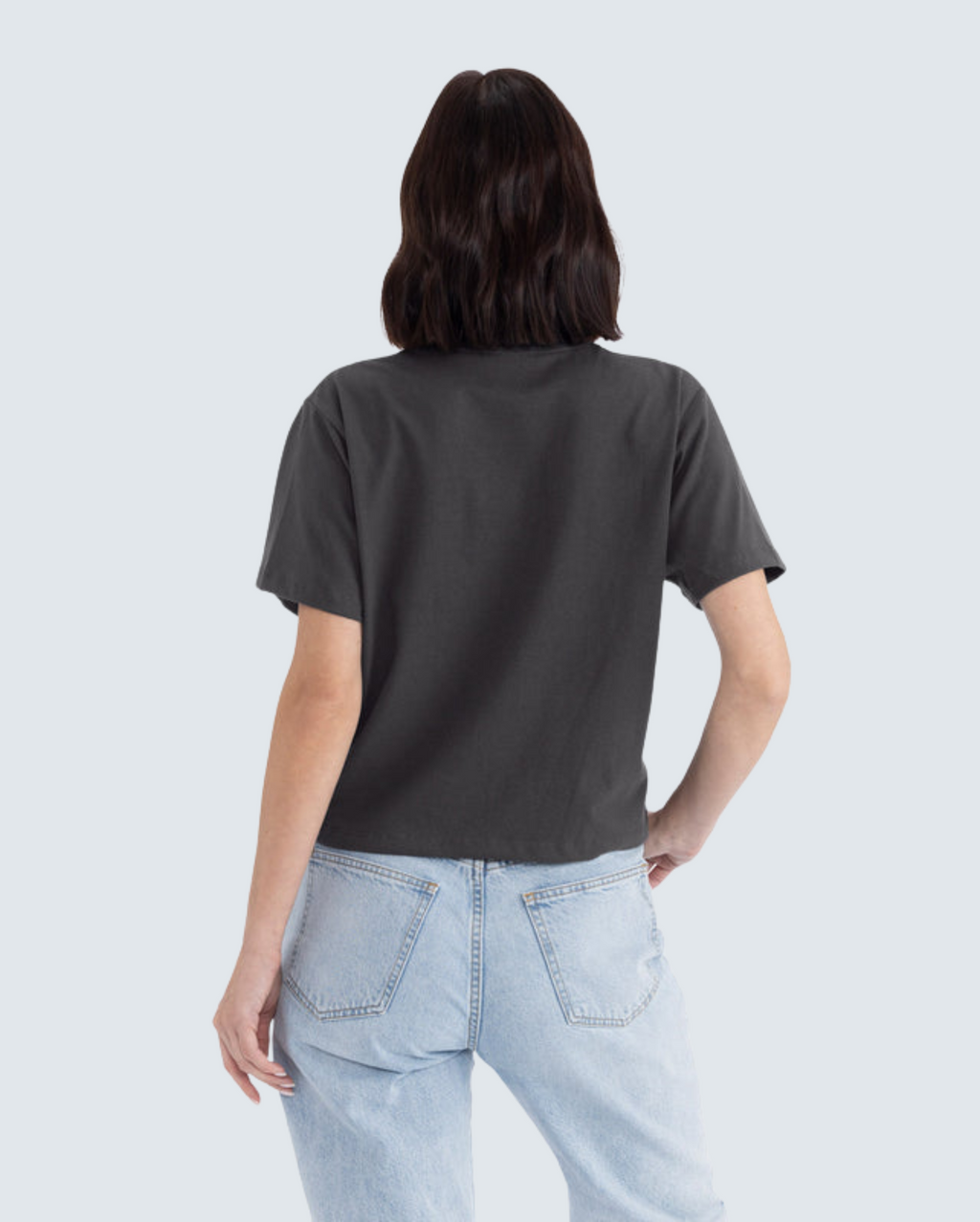 Women's Heavyweight High-Waist Boxy Tee - Graphite Black