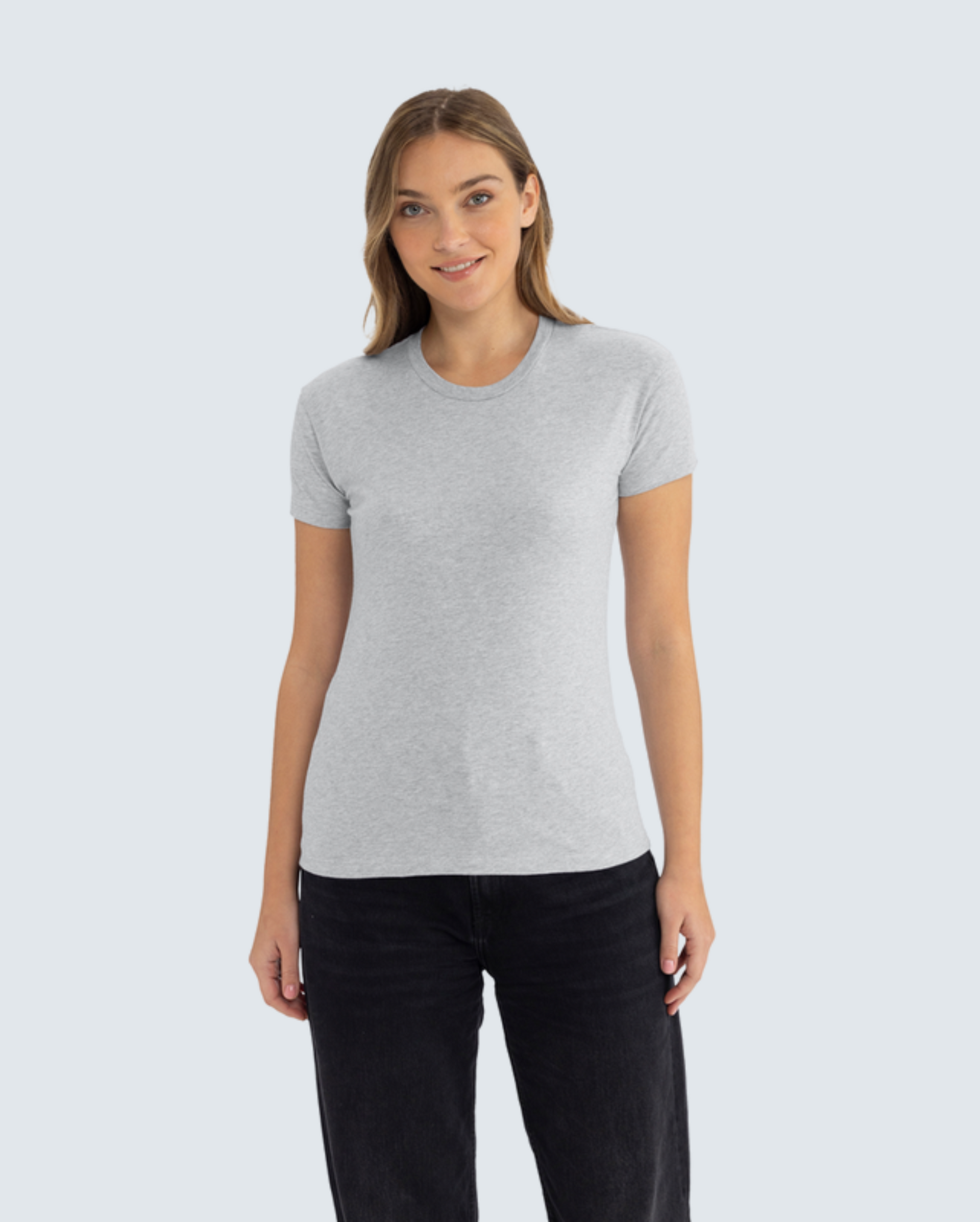 Women's Cotton Relaxed S/S T-shirt - HEATHER GREY