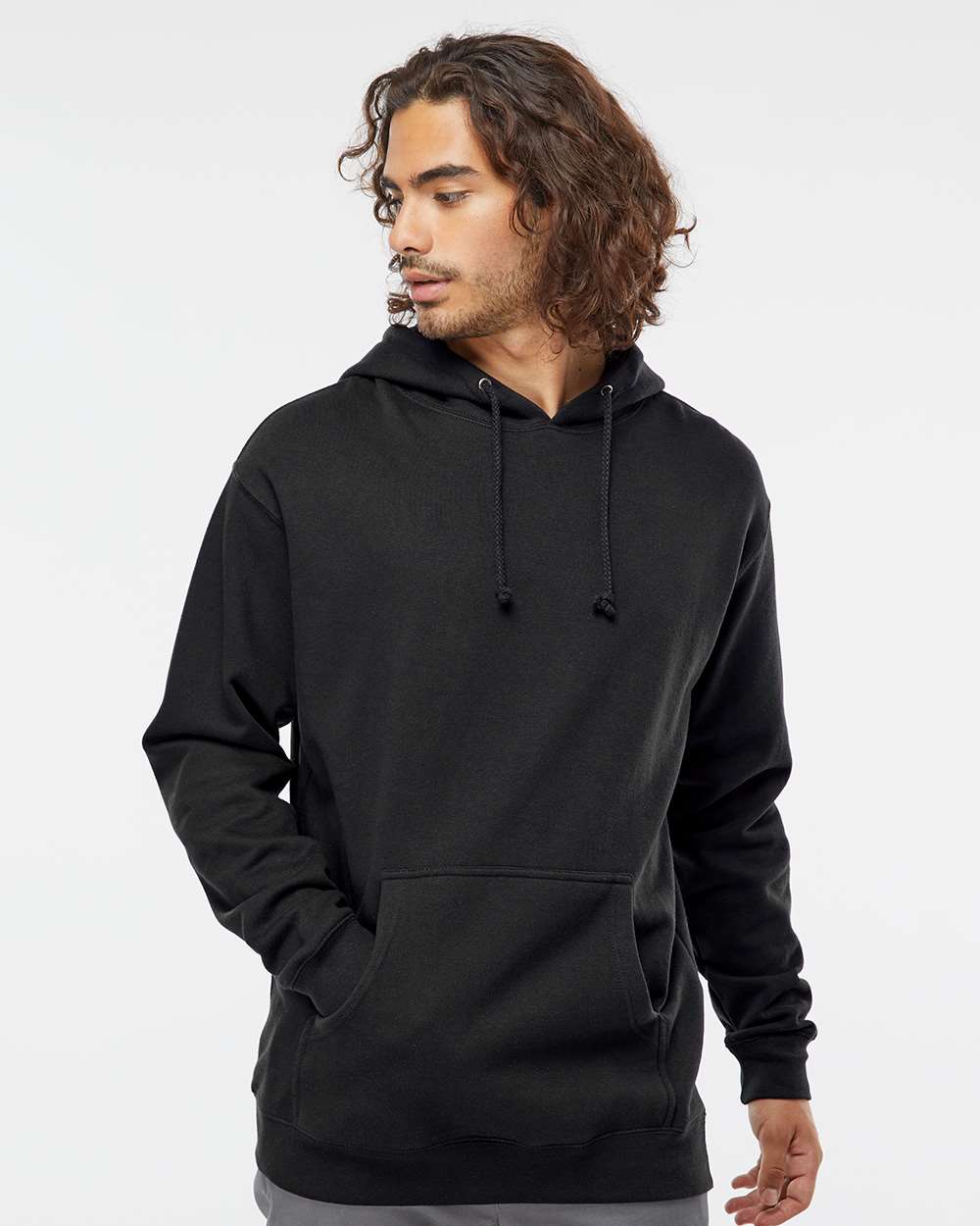 Heavyweight Hoodie in Black, front view