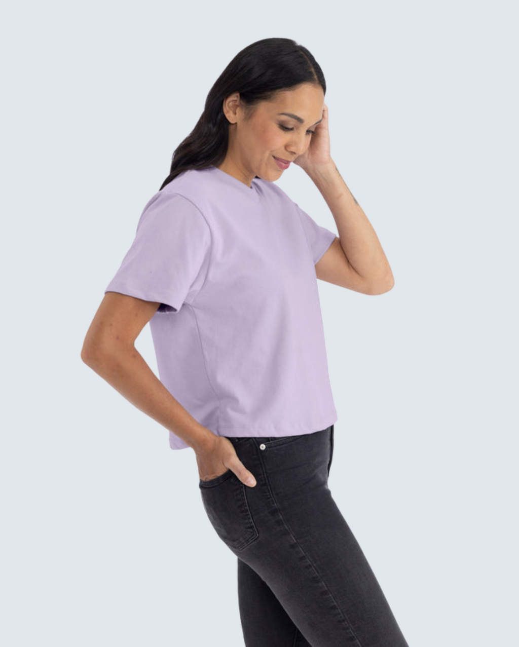 Women's Heavyweight High-Waist Boxy Tee - Lavender