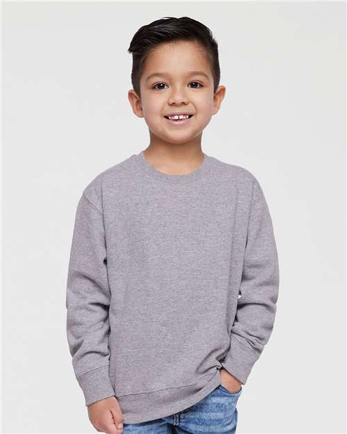 Toddler Crewneck Sweatshirt — Soft Fleece Kids Pullover - Heather - Front