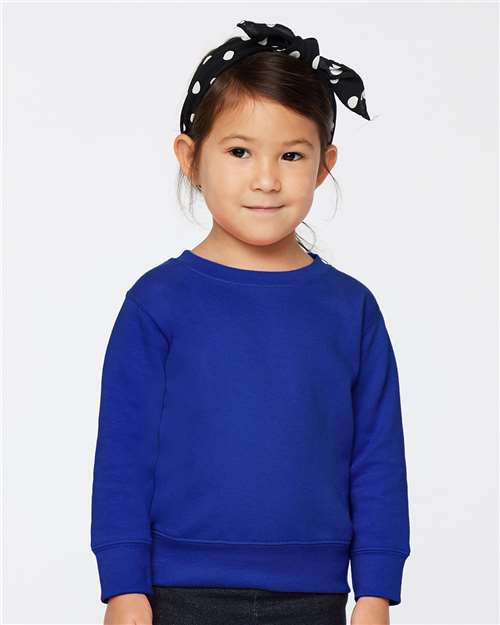 Toddler Crewneck Sweatshirt — Soft Fleece Kids Pullover - Royal - Front