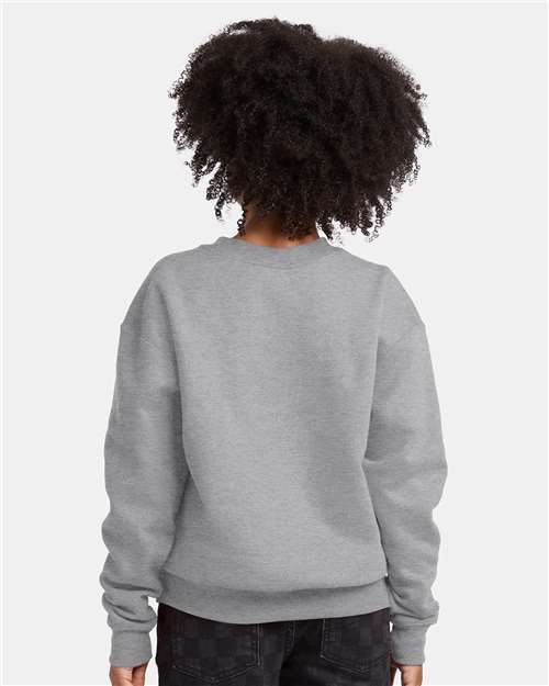 Youth EcoSmart Crewneck Sweatshirt — Kids [XS-XL] - Light Steel - Back