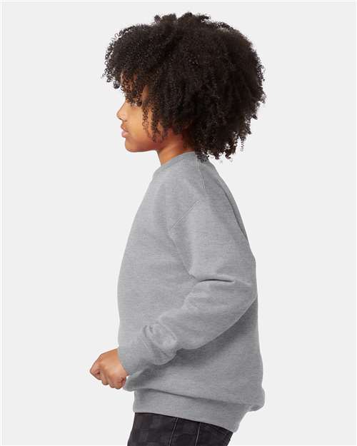 Youth EcoSmart Crewneck Sweatshirt — Kids [XS-XL] - Light Steel - Side