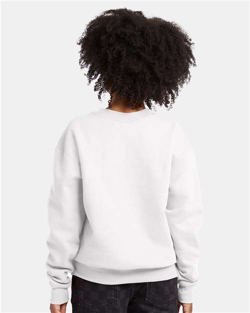 Youth EcoSmart Crewneck Sweatshirt — Kids [XS-XL] - White - Back