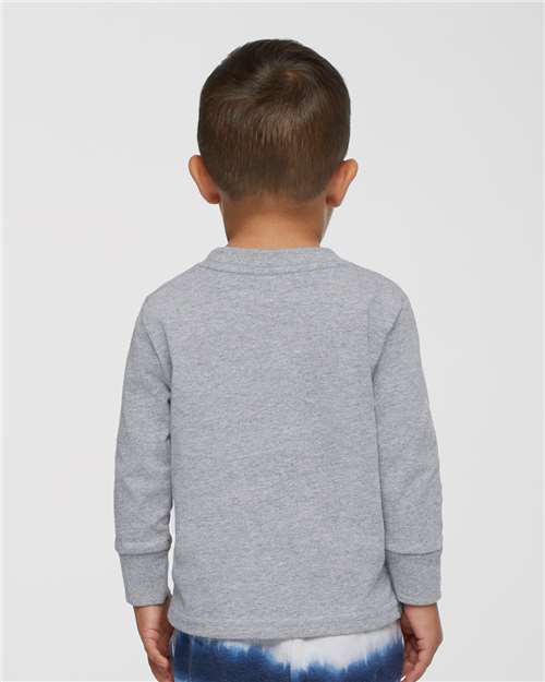 Toddler Cotton Long Sleeve T-Shirt — Kids [2T-5T] - Heather - Back