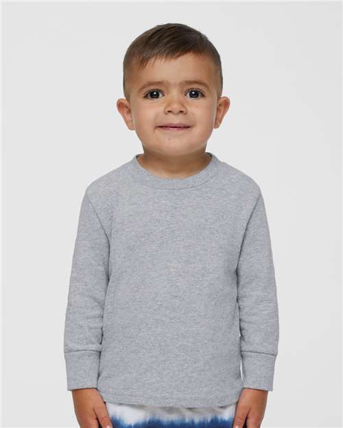 Toddler Cotton Long Sleeve T-Shirt — Kids [2T-5T] - Heather - Front