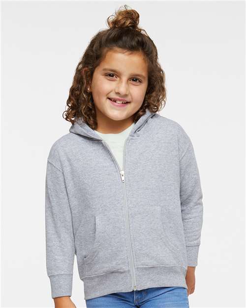 Toddler Full-Zip Hoodie — Kids Fleece Zip Up [2T-5T] - Heather - Front