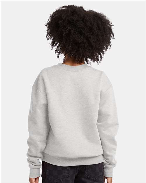 Youth EcoSmart Crewneck Sweatshirt — Kids [XS-XL] - Ash - Back