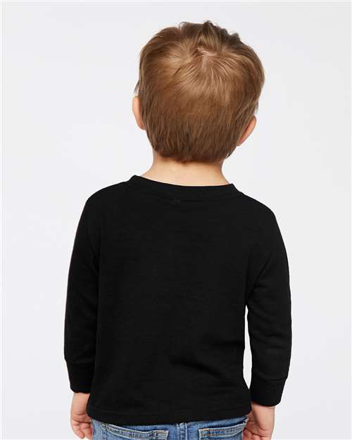 Toddler Cotton Long Sleeve T-Shirt — Kids [2T-5T] - Black - Back